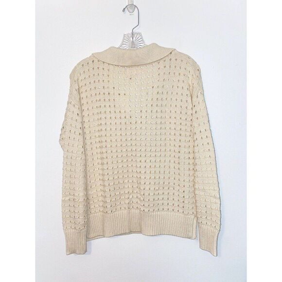 Joie Ivory Color Pointelle Pullover Sweater Size Small - Picture 6 of 6